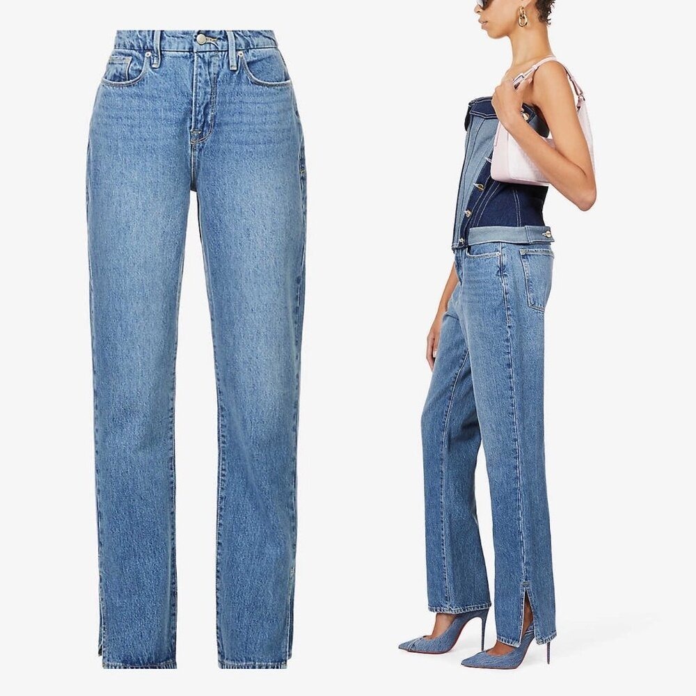 Good American Women's Good Boy Tapered High-Rise Jeans Size 25x31 - Picture 2 of 12